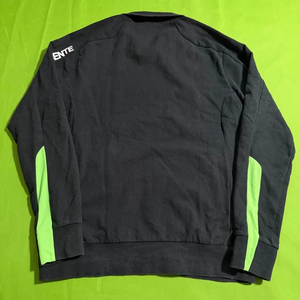 Descente Mens Track Jacket Black Neon Green Full Zip Athletic Sweatshirt Size M